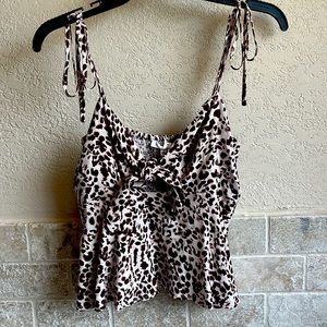 Cotton Candy LA Cropped Cheetah Top Size L